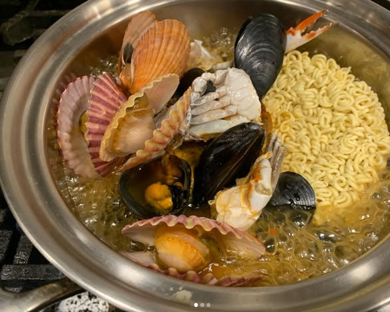 Korean seafood ramen dish at Blgre Seoul
