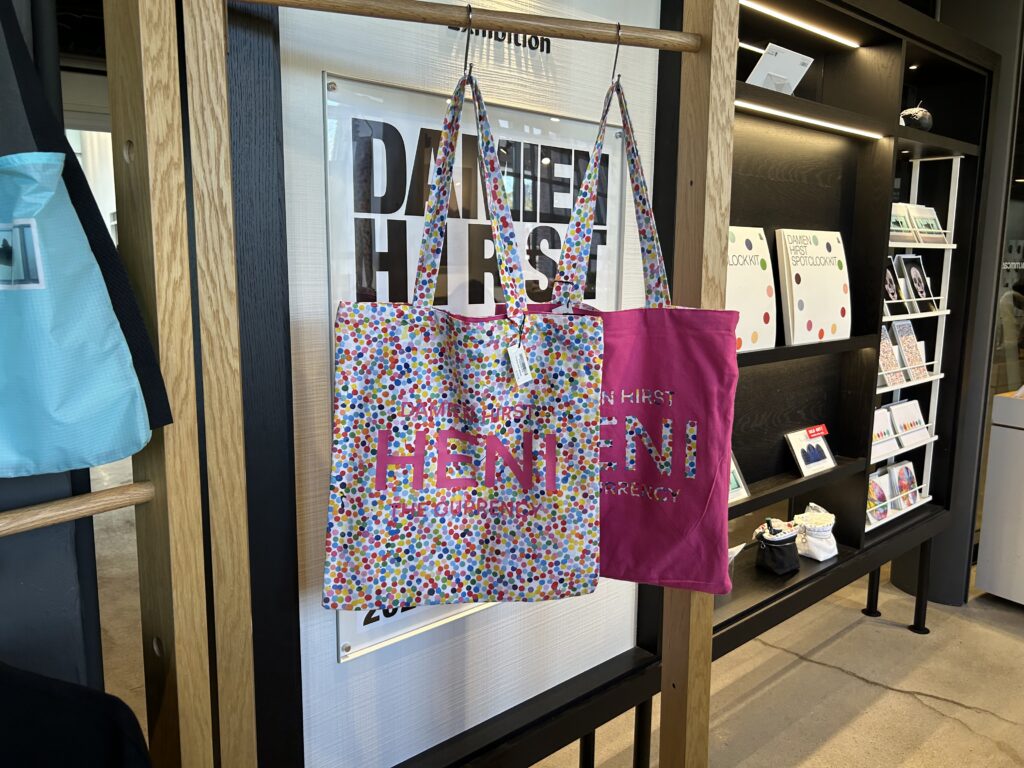 a curated selection of sensible merchandise and exclusive collaboration pieces inspired by Damien Hirst