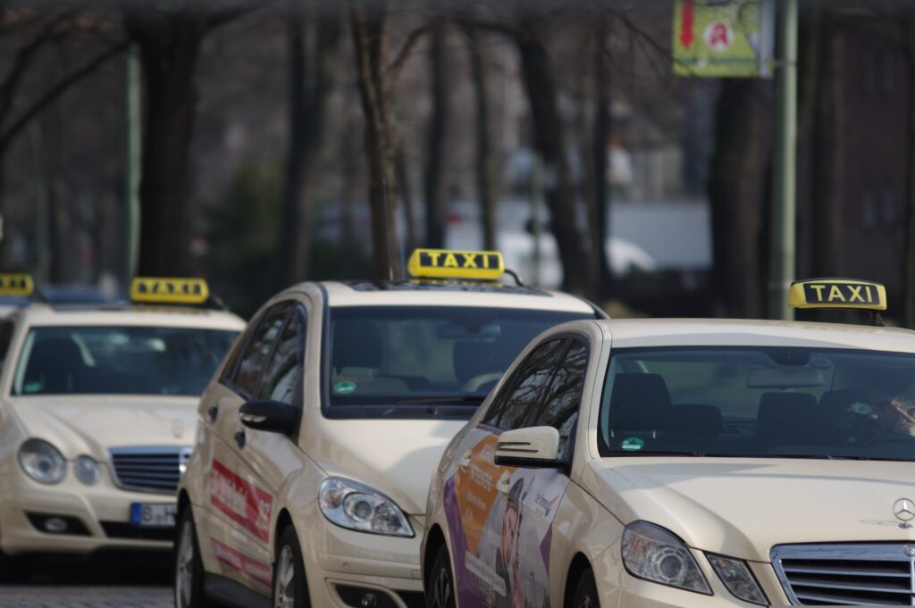 The taxi cab, driven by actor Song Kang-ho in the critically acclaimed historical movie A Taxi Driver on Netflix.